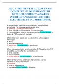 NCC C-EFM NEWEST ACTUAL EXAM COMPLETE 125 QUESTIONS WITH DETAILED CORRECT ANSWERS &lpar;VERIFIED ANSWERS&rpar; &vert; CERTIFIED ELECTRONIC FETAL MONITORING