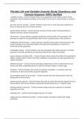 Florida Life and Variable Annuity Study Questions and Correct Answers 100&percnt; Verified