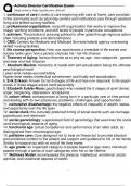ACTIVITY DIRECTOR CERTIFICATION EXAM LATEST WITH ACTUAL QUESTIONS AND CORRECT ANSWERS&sol;GRADED A&plus;