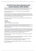 FLA 0214 Final Exam Questions with Correct Answers 100&percnt; Verified