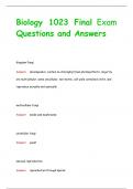 Biology 1023  Exam Questions and Answers
