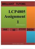 LCP4805 Assignment 1Unlock your path to success with the meticulously crafted solution for LCP4805 Assignment 1 &period; This comprehensive guide not only provides accurate answers to the questions but also presents well-structured explanations that showcase you