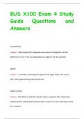 BUS X100 Exam 4 Study  Guide Questions and  Answers