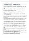 NRA Basics of Pistol Shooting exam with 100&percnt; correct answers 2024