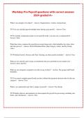 Workday Pro Payroll questions with correct answers  2024 graded A&plus;
