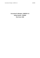 Accounting for Managers Coursework (1st)