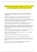  Business Information Systems Exam 1 With Correct Questions And Answers 2024