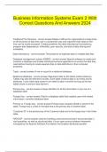  Business Information Systems Exam 2 With Correct Questions And Answers 2024
