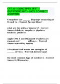 CPT 101 CONCEPTS TEST 1 QUESTIONS WITH 100&percnt; CORRECT ANSWERS 