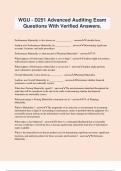 WGU - D251 Advanced Auditing Exam Questions With Verified Answers&period;