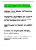 CPT 101 Concepts Exam 1 Questions With 100&percnt; Correct Answers Graded A&plus;