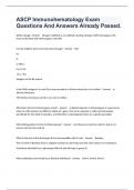ASCP Immunohematology Exam Questions And Answers Already Passed&period;