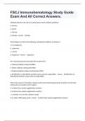FSCJ Immunohematology Study Guide Exam And All Correct Answers&period;