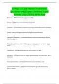 Biology 172 UH Manoa Final Exam Questions with Correct Answers&sol; Latest Version &lpar;2024&sol;2025&rpar;&sol; 100&percnt; Pass