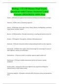 Biology 172 UH Manoa EXAMS BUNDLE-Questions with Correct Answers&sol; Latest Update&sol;  Complete And Accurate &sol; 100&percnt; Pass