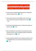 PFM Questions with Correct Answers Secure High-score