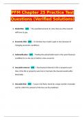 PFM Chapter 25 Practice Test Questions &lpar;Verified Solutions&rpar;