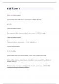 621 Exam 1 Questions w/verified answers