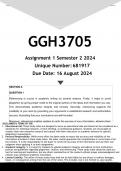GGH3705 Assignment 1 &lpar;ANSWERS&rpar; Semester 2 2024 - DISTINCTION GUARANTEED