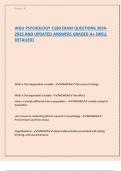 WGU PSYCHOLOGY C180 EXAM QUESTIONS 2024- 2025 AND UPDATED ANSWERS GRADED A&plus; &lbrace;WELL  DETAILED&rcub;