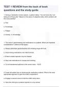 TEST 1 REVIEW from the back of book questions and the study guide