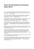 Psych Top Hat Questions And Answers Rated 100&percnt;&excl;&excl;&excl;