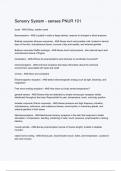 Sensory System - senses PNUR 101 Questions with 100&percnt; Correct Answers &vert; Updated 2024 &vert; Guaranteed A&plus;
