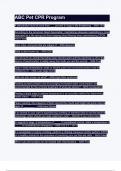 ABC Pet CPR Program Exam&lpar;elaboration&rpar; Questions & answers 