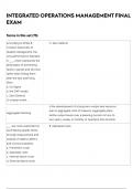 INTEGRATED OPERATIONS MANAGEMENT FINAL EXAM NEWEST 2024 ACTUAL EXAM 150 QUESTIONS AND CORRECT ANSWERS &lpar;VERIFIED ANSWERS&rpar; &vert;ALREADY GRADED A