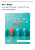 Test Bank For Yoder-Wise&rsquo;s Leading And Managing In Canadian Nursing&comma; 2nd Edition &lpar;Patricia S&period; Yoder's-Wise&comma;2019&rpar; &comma;All Chapters&vert;&vert;Latest Edition