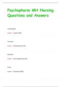 MH Nurse Tests Questions and Answers
