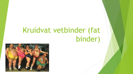 Presentation of Supplement Case Assignment on Kruidvat vetbinder