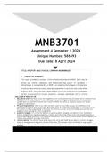 MNB3701 Assignment 4 &lpar;ANSWERS&rpar; Semester 1 2024 &lpar;586593&rpar;- DISTINCTION GUARANTEED
