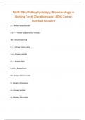 NUR3196- Pathophysiology&sol;Pharmacology in Nursing Test&vert; Questions and 100&percnt; Correct Verified Answers