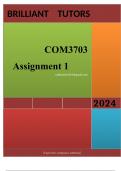 COM3703 Assignment 1 2024 Unlock your path to success with the meticulously crafted solution for  COM3703 Assignment 1 2024&period; This comprehensive guide not only provides accurate answers to the questions but also presents well-structured explanations that s