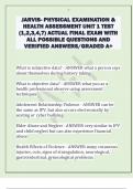 JARVIS- PHYSICAL EXAMINATION &  HEALTH ASSESSMENT UNIT 1 TEST  &lpar;1&comma;2&comma;3&comma;4&comma;7&rpar; ACTUAL FINAL EXAM WITH  ALL POSSIBLE QUESTIONS AND  VERIFIED ANSWERS&sol;GRADED A&plus;