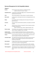 Glossary revenue management