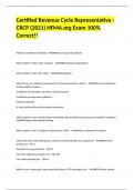 Certified Revenue Cycle Representative - CRCP &lpar;2021&rpar; HFMA&period;org Exam 100&percnt; Correct&excl;&excl;