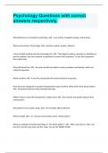 Psychology Questions with correct answers respectively&period;