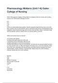 Pharmacology Midterm &lpar;Unit 1-6&rpar; Galen College of Nursing Exam 2024&sol;2025 Questions With Completed & Verified Solutions&period;