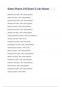 Galen Pharm 210 Exam 2 2024 Lab Values Questions with completed & Verified Solutions&period;