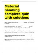Material handling complete quiz with solutions