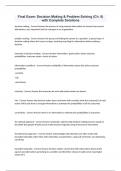 Final Exam- Decision Making & Problem Solving &lpar;Ch&period; 8&rpar; with Complete Solutions