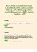 Final Exam&colon; FNP652 &sol; FNP 6552 &lpar;Latest 2024 &sol; 2025 Update&rpar; Family Primary Care I Exam &vert; Questions and Verified Answers &vert; 100&percnt; Correct &vert; Grade A - GCU
