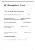 HS 320 Law and Policy Exam 1 Actual Questions And Correct Detailed Answers Graded A&plus;&period;