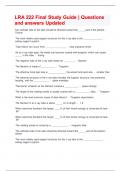 LRA 222 Final Study Guide &vert; Questions and answers Updated