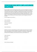 CCM EXAM 2024 WITH 100&percnt; ACCURATE SOLUTIONS