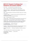 NECI 911 Dispatch Certificate Test Questions and answers 2024&sol;25