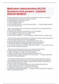 Medication Administration NCLEX Questions And answers &vert; Updated 2024&sol;25 NEWEST 