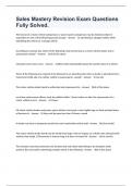 Sales Mastery Revision Exam Questions Fully Solved&period;